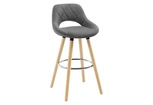 Woltu Barhocker mit Lehne und Fußstütze in silber von WOLTU