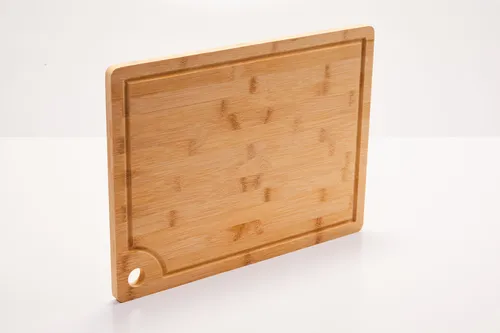 Hausleben® TT10309 Schneidebrett mit Griffloch und Saftrille, Bambus, 40x30 cm