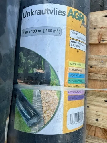 Bodengewebe Unkrautvlies 160 m² Unkrautfolie Gartenvlies Folie 50g UV Geotextil