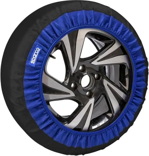 Sparco Schneesocken Aus Schwarzem Stoff, Größe S, Einfach Zu Montieren, Leise, Maximaler Halt Auf Der Straße, Geschmeidiges Laufgefühl, 2er-Set