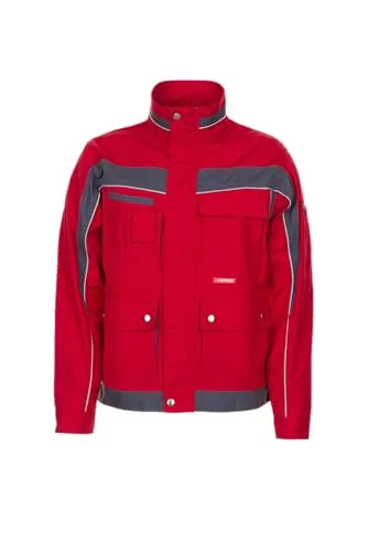 Bundjacke 2507 in Rot/Schiefer, Größe 48 - Hochwertige Berufsjacke 2507 in rot/schiefergrau, ideal für den Einsatz in Handwerk und Industrie, strapazierfähig und funktional.