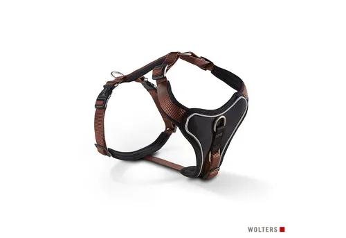 Wolters Geschirr Professional Comfort in Tabac/Schwarz - Weiteres Autozubehör, hochwertiges Geschirr aus strapazierfähigem Nylon mit gepolsterten Gurten für optimalen Komfort und Sicherheit bei Ausflügen.