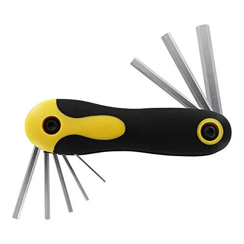 Klappbar Sechskant-Stiftschlüssel Set 8tgl. 1,5 mm bis 8 mm Innensechskant Winkelschraubendreher-Set Chrom-Vanadium stabil & handlich