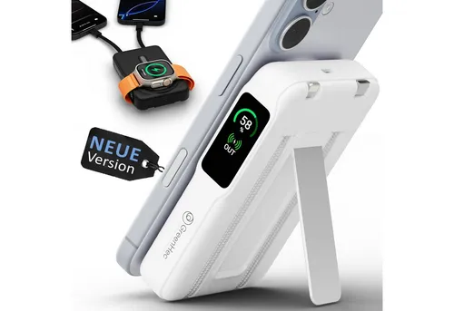GreenHec MagSafe Powerbank 10000mAh für iPhone 12-17 – Ultra Magnet Wireless Charging - Erlebe kabelloses Laden mit der GreenHec MagSafe Powerbank! Mit 10.000mAh Akku und 4-in-1 Ladefunktion bist du ideal für unterwegs gerüstet. Perfekt für iPhone, AirPods & Apple Watch – immer volle Power!