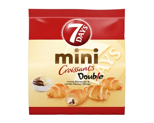 Days Süßigkeit, 7Days Croissants Mini Double Vanille Kakao Geschmack Packung 185g 7