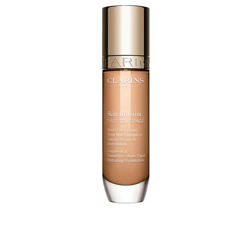 CLARINS Skin Illusion FULL COVERAGE Flüssige Foundation 30 ml Nr. 108.3N - Make-up mit hoher Deckkraft und 24h Halt, ideal für einen matten Teint. Angereichert mit Hyaluronsäure für optimale Feuchtigkeit und Pflege.