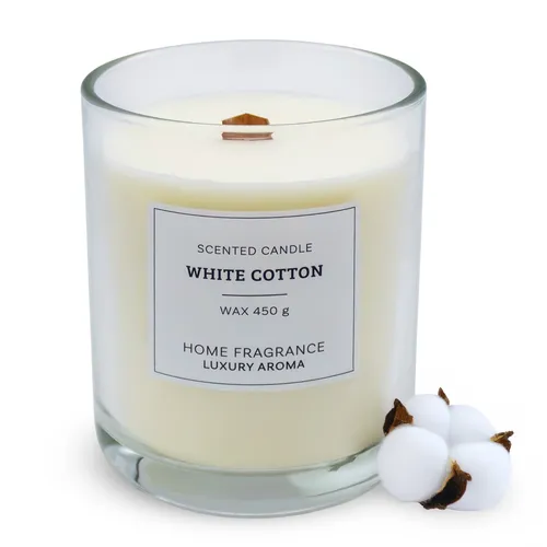 XL Duftkerze im Glas 13 cm - White Cotton - Raum Duft Aroma Deko Kerze 18 H