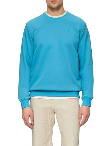 s.Oliver Herren Sweatshirt – Regular Fit, Baumwollmix, Crew Neck, Logo-Stickerei
