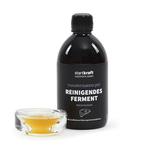 startkraft Reinigendes Ferment 500 ml, Fermentgetränk mit effektiven Mikroorganismen, 16 Bakterienstämme, zur Unterstützung von Fastenkuren, vegan und glutenfrei