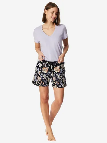 Schiesser Damen Schlafhose kurz Modal-Mix – Bequem und stilvoll - Schlafanzughosen für Damen mit glattem Bund, seitlichen Taschen und floralem Print für einen eleganten Look.