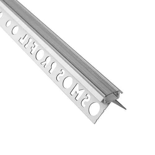 C-T77 LED Premium Fliesenprofil Ecke aussen 10mm silber - 1m klar