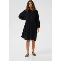 Kleid CUurta Relaxed Fit mit Stickdetails - Das lässige Kleid im Relaxed Fit begeistert mit gesticktem Frontdetail, Rundhalsausschnitt und langen Ballonärmeln. Ideal für jeden Anlass und bequem zu tragen.