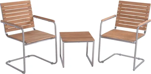 Garden Pleasure Balkonset »DENVER Set 01«, (3-tlg), 2 Stühle (stapelbar), Tisch LxB: 45x45 cm