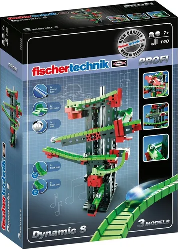 fischertechnik 536620 PROFI Dynamic S Bausatz - Kugelparcours ab 7 Jahre, 140 Bauteile für kreative Konstruktionen und unendlichen Spielspaß
