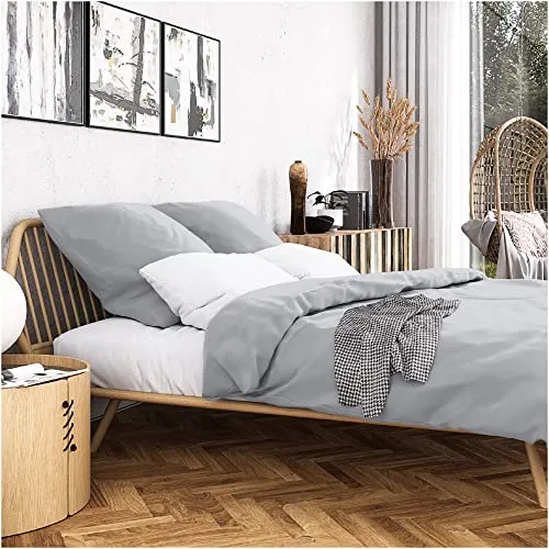 Wolkenfeld Bettwäsche 220x240 Baumwolle grau - Mako Satin für perfekten Schlafkomfort - Bettwäsche-Sets aus 100% Baumwollsatin, atmungsaktiv und pflegeleicht. Genießen Sie erholsamen Schlaf das ganze Jahr über mit edlem Design und nachhaltiger Produktion.