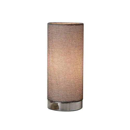 Lindby Tischleuchte Ronja, 1 x 40 W - Nachttischleuchte im modernen Zylinderdesign mit Stoffschirm für sanften Lichtschein und praktischem 3-Stufen-Touch-Dimmer.