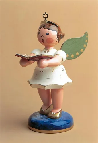 Hubrig Volkskunst Zschorlau Erzgebirge Engelfigur Hubrig Engel - Gesangbuch