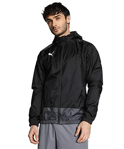 PUMA Herren teamGOAL 23 Training Rain Jack - Regenjacke für Herren in Black-Asphalt, atmungsaktiv und ideal für Training bei jedem Wetter.