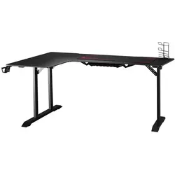 HOMCOM Computertisch MDF, Eisen - Computermöbel mit großer Ablagefläche, ideal für Gamer, die ihre Geräte optimal organisieren möchten und für ein verbessertes Spielerlebnis sorgen.