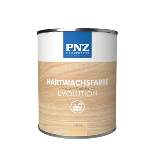 PNZ Hartwachsfarbe evolution für Innen - Farblos, 0.25L - Hochwertige Hartwachsfarbe für Innen mit geprüfter Qualität. Besonders strapazierfähig und ideal für Arbeitsplatten, Holzmöbel und Holz-Böden. Nachhaltig hergestellt aus regionalen Rohstoffen.
