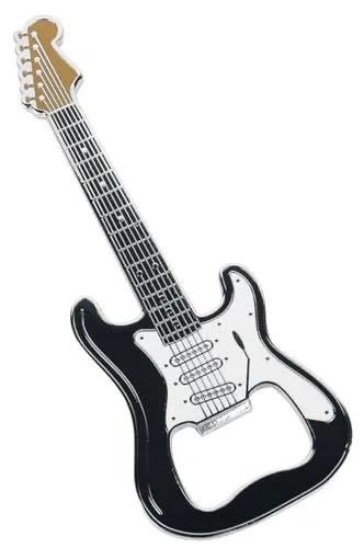 Electric Guitar Bottle Opener with Magnet in Black in schwarz von Guitar Classic Black