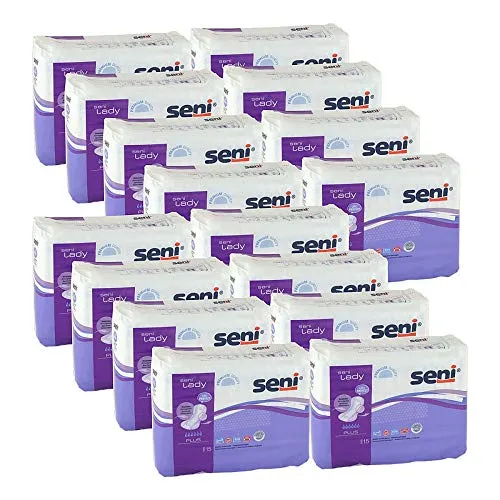 Seni Inkontinenzeinlage plus 16x15 St - 240 Stück - Inkontinenzeinlagen für optimale Sicherheit und Komfort, hautfreundlich und polyethylenfrei für ein angenehmes Tragegefühl.