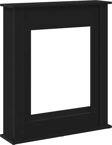 vidaXL Kaminumrandung Schwarz Eichen-Optik 75x20x87,5 cm - Kamin Zubehör aus robustem Holzwerkstoff, ideal für Elektrokamine, sorgt für Sicherheit und bietet eine praktische Ablagefläche für Dekoration.