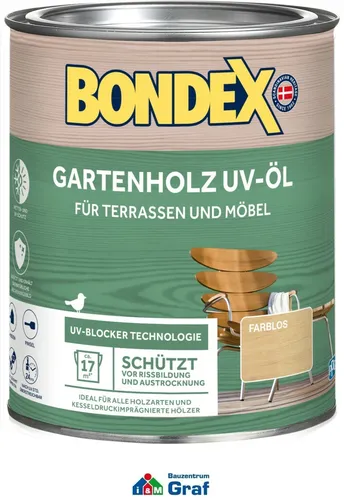 BONDEX UV-Öl für helle Hölzer im Außenbereich farblos 0,75 L