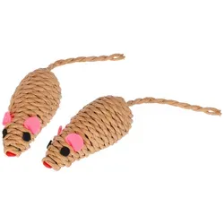 Katzenspielzeug Maus Mäuse Nature 7cm braun Kraftpapier XX