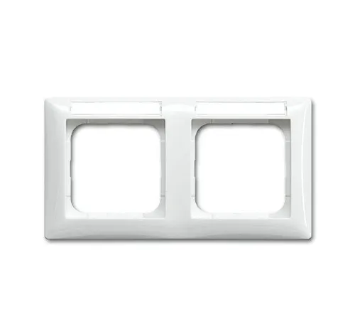 Busch-Jaeger 1732 NS-914 Abdeckrahmen 2-fach mit Beschriftungsfeld Busch-balance SI, horizontal, alpinweiß glänzend