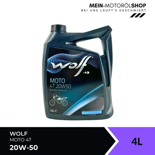 Wolf Moto 4T 20W-50 Motoröl 4 Liter