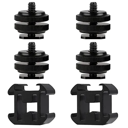 Kamera Halterung Adapter Blitzschuhadapter Halter Aluminium Adapterschraube Blitzschuh für Blitz-Halterungen Mikrofone Monitore