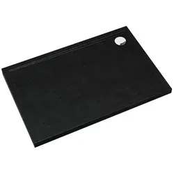 Aquabad® Duschwanne BASIC Black Stone, Rechteck, Acryl, 1-St., Duschwanne, 80x100 cm schwarz 80 cm x 5 cm x 100 cm