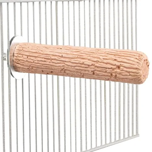 HappyBird | Manu Relax Perch - small, fressbare Sitzstange aus gesunder Lehmerde für alle Kanarien & Wellensittiche, 12 x 2 x 2 cm