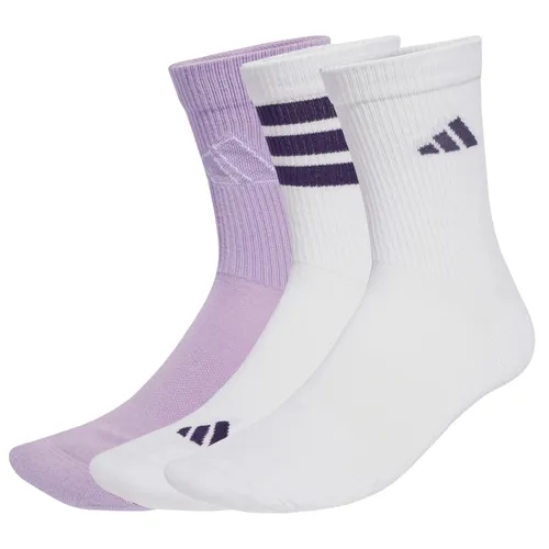 adidas Sportsocken Logo Pack (Baumwollmix) weiss/pflaumeviolett - 3 Paar, Größe: 40-42