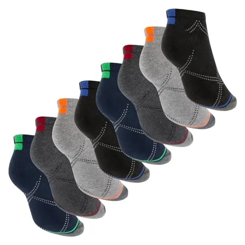 Footstar Herren & Damen Sneaker Socken (8 Paar) Kurze Sportsocken im Neon Look - Neon Muster 39-42