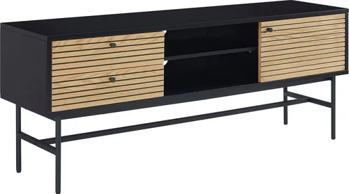 Lowboard SALESFEVER, beige (natur) - Modernes TV-Möbel - TV-Halterungen, stilvolles Lowboard mit 2 Kabeldurchführungen für eine ordentliche Kabelorganisation und eine moderne Optik.