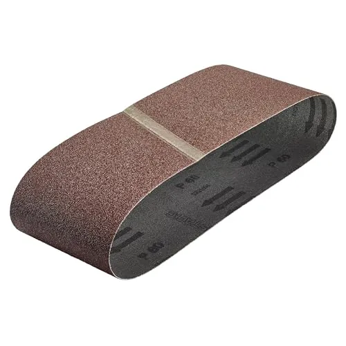 wolfcraft 3 Gewebe-Schleifbänder 75 x 533 mm I 1919000 I Körnung 24 I für Holz und Metall, Farbe und Lack I für Bandschleifer I Korund