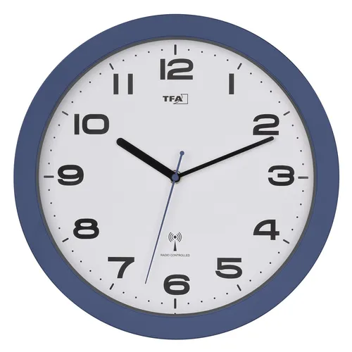TFA Dostmann 60.3554.06 Funk Wanduhr Blau