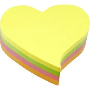Info Haftnotizen Sticky Notes Herz, neon, 70 x 70mm, selbstklebend, 200 Blatt