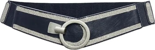 Caspar GU315 Damen Glitzer Strass Taillengürtel - Damen-Gürtel mit elastischem 6 cm breitem Gummizug, kaschiert Problemzonen und zaubert eine feminine Silhouette. Ideal für Kleider und Longtops.