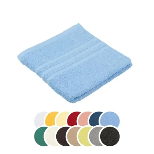 liebling Handtuch, 100% Baumwolle, Serie Borkum, 50 x 100 cm, 60 Grad waschbar, trocknergeeignet, Farbe: taubenblau