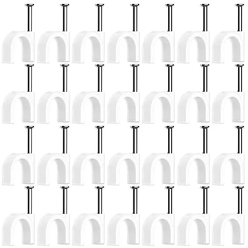 Stück Kabelschellen,Nagelschellen,Kabel Befestigungen,Cable Clamp,Kabelklemmen Nagel,Kabelklemmen Wand,Kabelhalter Decke,Kabelschellen Nagelschellen,Mit Nagel,für Kabel,Weiß (4mm) 100