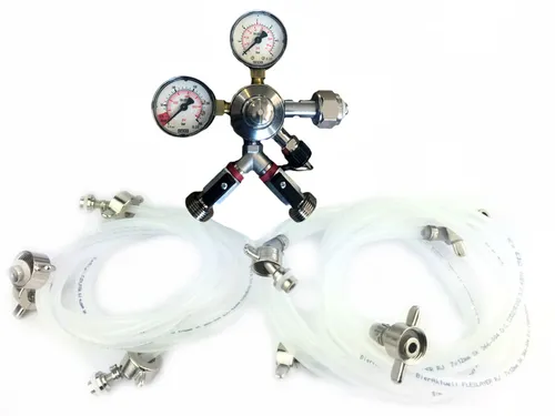 Zapfanlagen Zubehör 2 leitig Manometer Bierschlauch Schlauch Druckminderer Nr.12