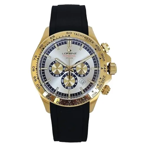 Lorenz Chrono 26176CC Herren Chronograph Kautschuk Taucher 100 Meter, mehrfarbig, Modern