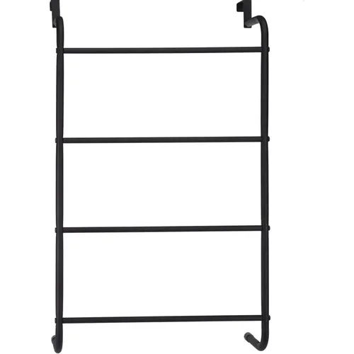 Tür Handtuchhalter schwarz 44 x 73 cm Haken für Badezimmer Regal Industrie Look