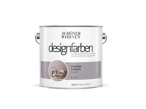 Wandfarbe Designfarbe Rosa - Elegantes Puderrosa von Schöner Wohnen 2,5L - Farben für den Innenbereich, UV-beständig und farbecht. Ideal für alle Zimmer mit einer Abdeckung von 21-30 m² und schnellem Trocknen in 6 Stunden.