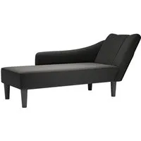 vidaXL Chaiselongue mit Rechter Armlehne Schwarz Stoff - Gartenmöbel mit elegantem Design, perfekte Ergänzung für Wohn- oder Schlafzimmer, bietet höchsten Komfort durch hochelastischen Schaumstoff und strapazierfähiges Polyestergewebe.
