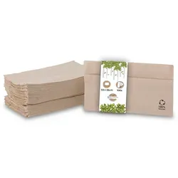 BIOZOYG 100 Stück Servietten 1-lagig 1/8 Pfalz ungebleicht 33 x 33 cm Einwegservietten, Papierservietten, Recyclingservietten, Umweltfreundlich