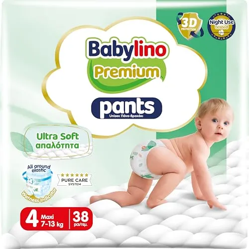 Babylino Premium Pants Größe 4 mit Ultra-Soft-Filter, Maxi (7-13 kg), 38 Stück